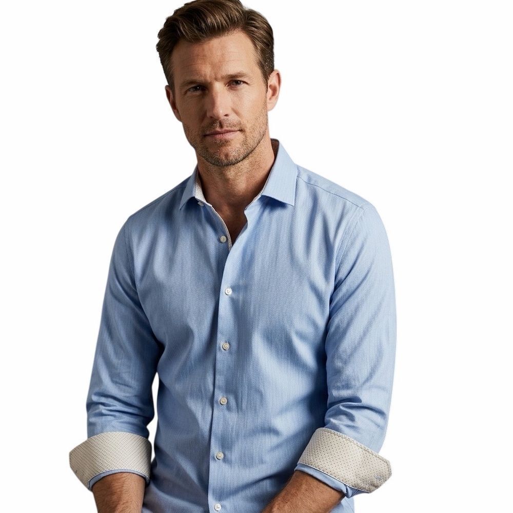 Ted Baker London Blue Striped Men’s Shirt Size 16 34-36 Like New